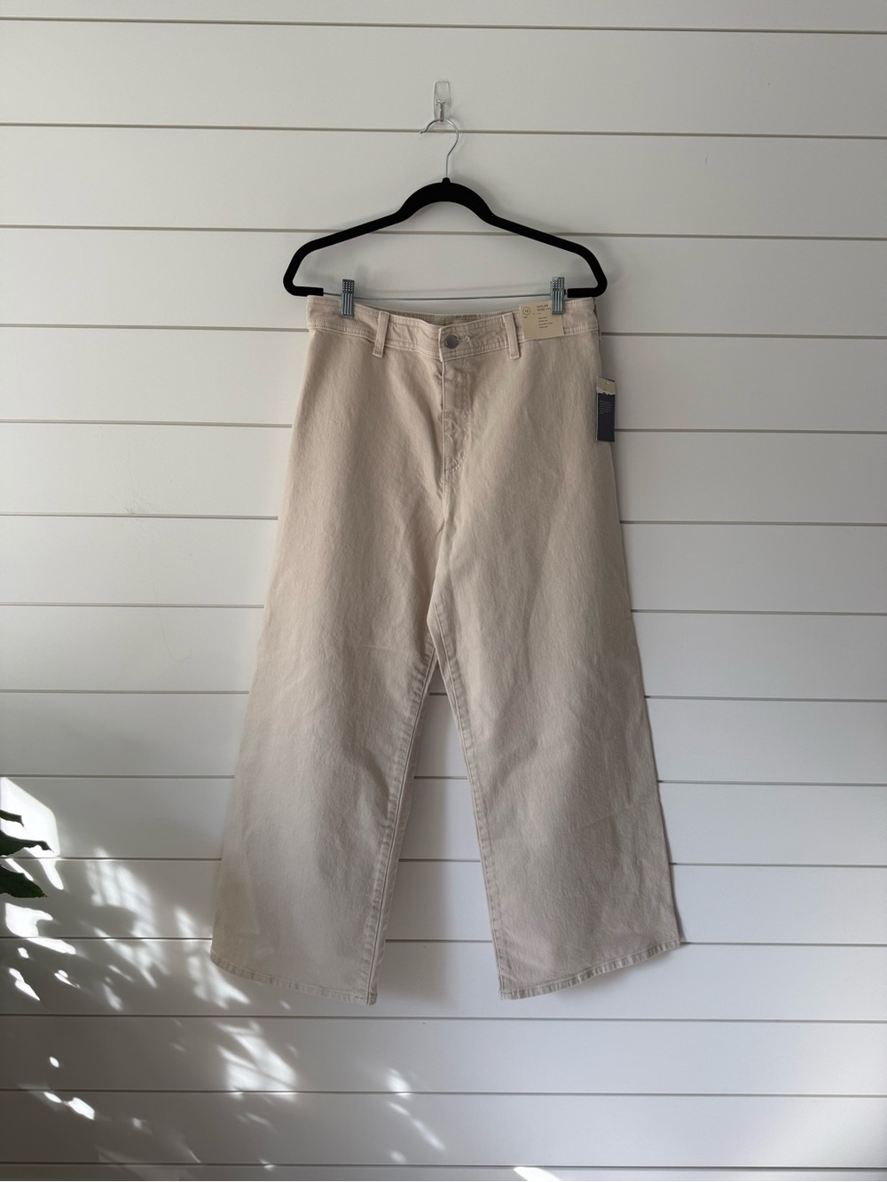 NWT Universal Thread Sailor Wide Leg High Rise Cream Canvas Jeans Size 12